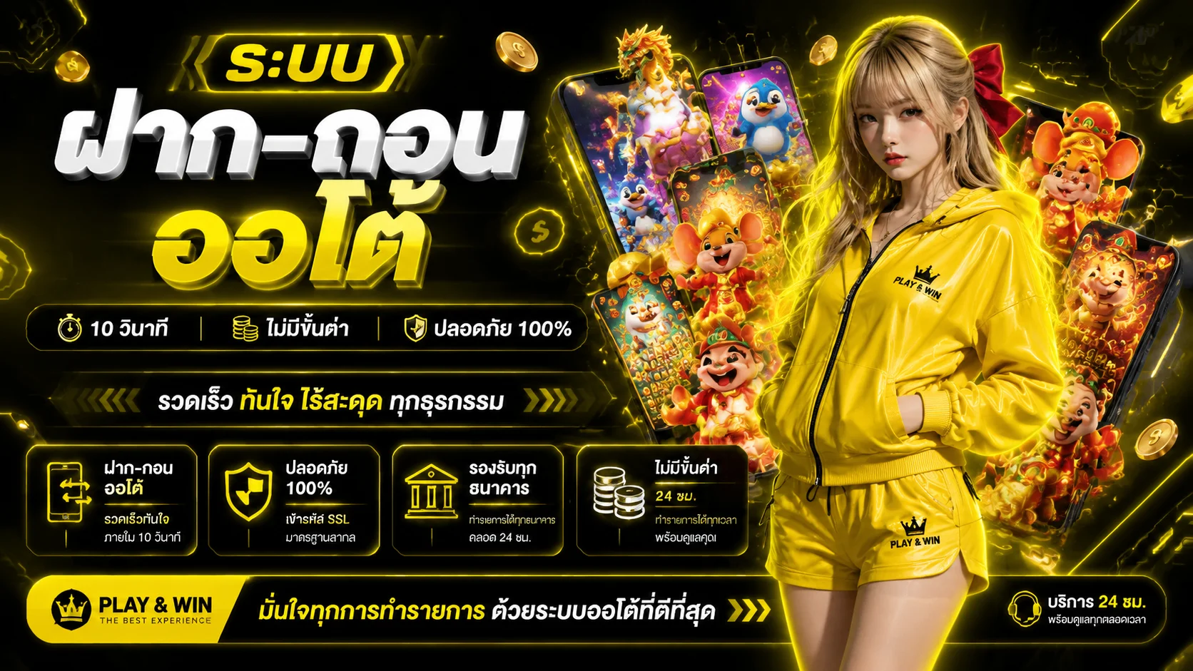ระบบฝากถอนออโต้ Allday24 รวดเร็วภายไม่กี่วินาที